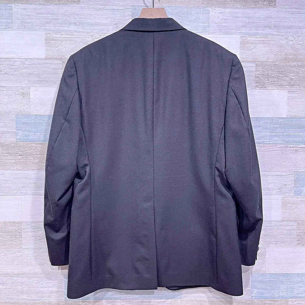Jos A Bank Notch Collar Tuxedo Suit Black Mens 42R Jacket 36R Pleated Pants
